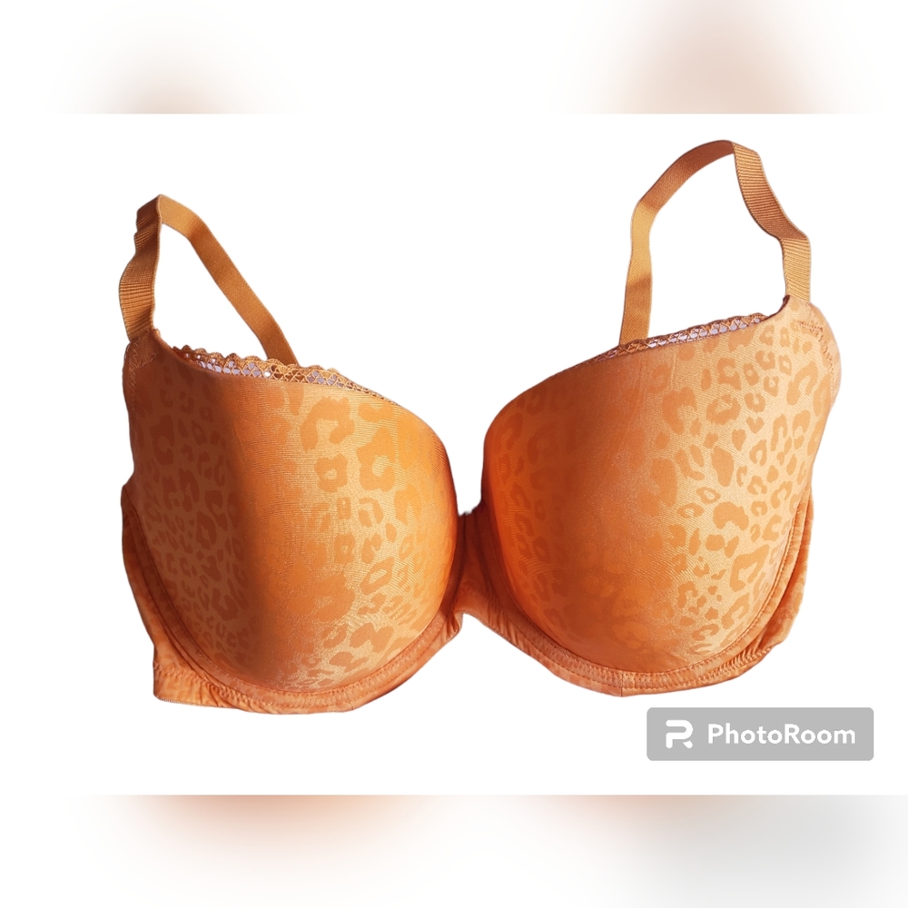Panache Cleo  Orange Leopard Print U/W Bra EUC 32DDDD/32G